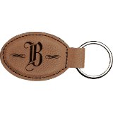 Image of a leather keychain, engraved, personalized